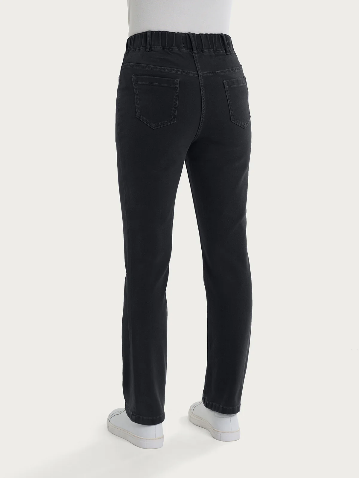 Jeans dritto con tasche in Super Denim - Antracite - RAGNO - immagine 2