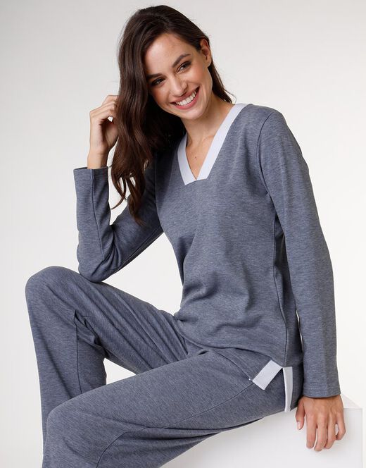 Pigiama Scollo a V-in interlock garzato internamente -Lovable - immagine 2