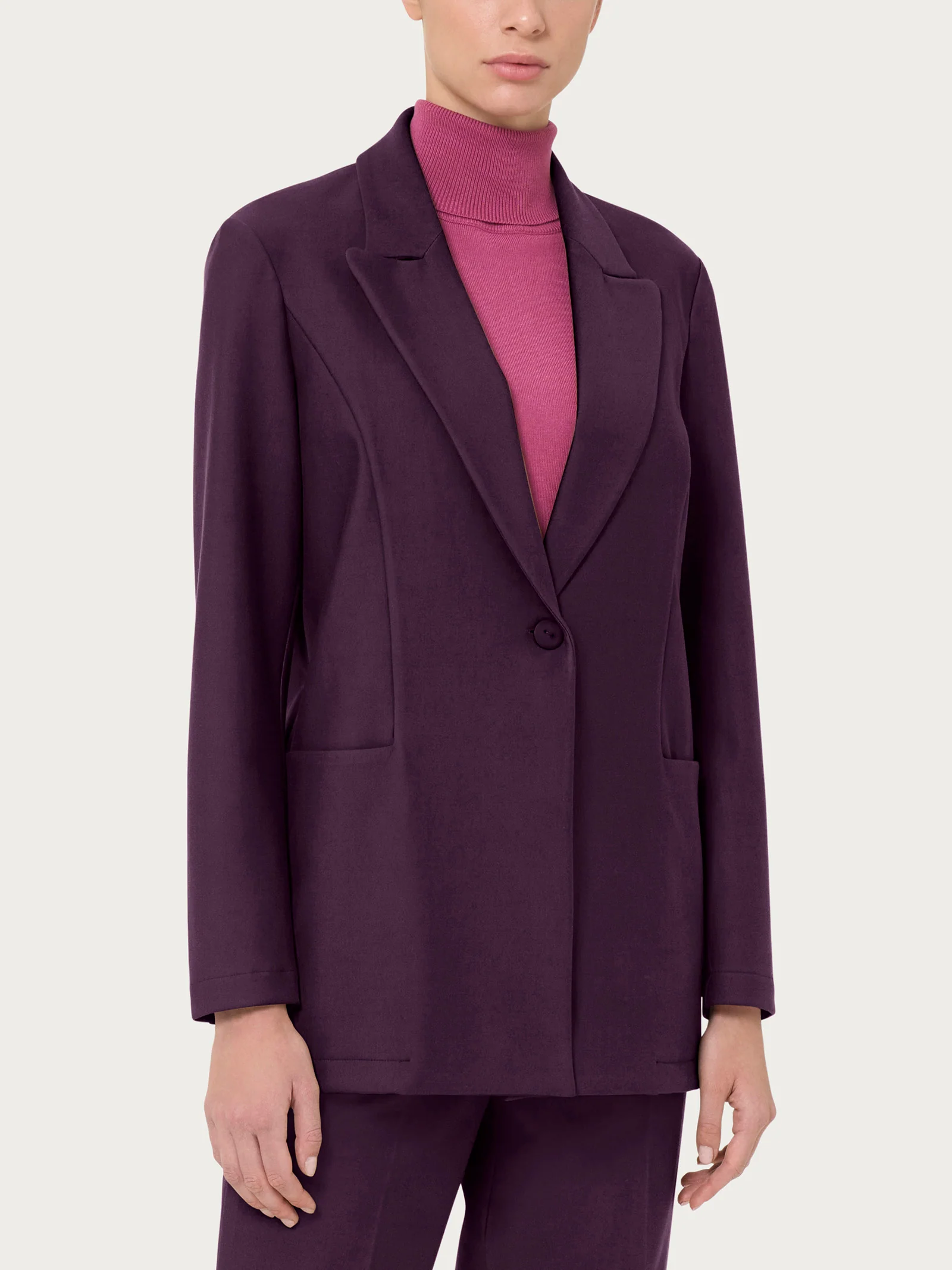 Blazer over destrutturato in tessuto compact- RAGNO