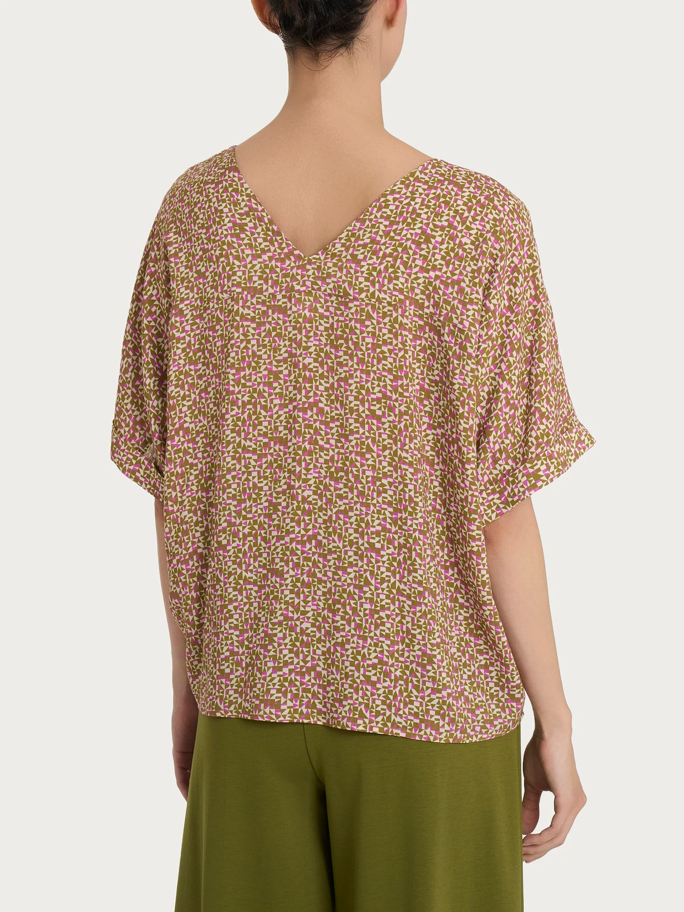 BLUSA CON MOTIVI GEOMETRICI E MANICA KIMONO-RAGNO - immagine 3