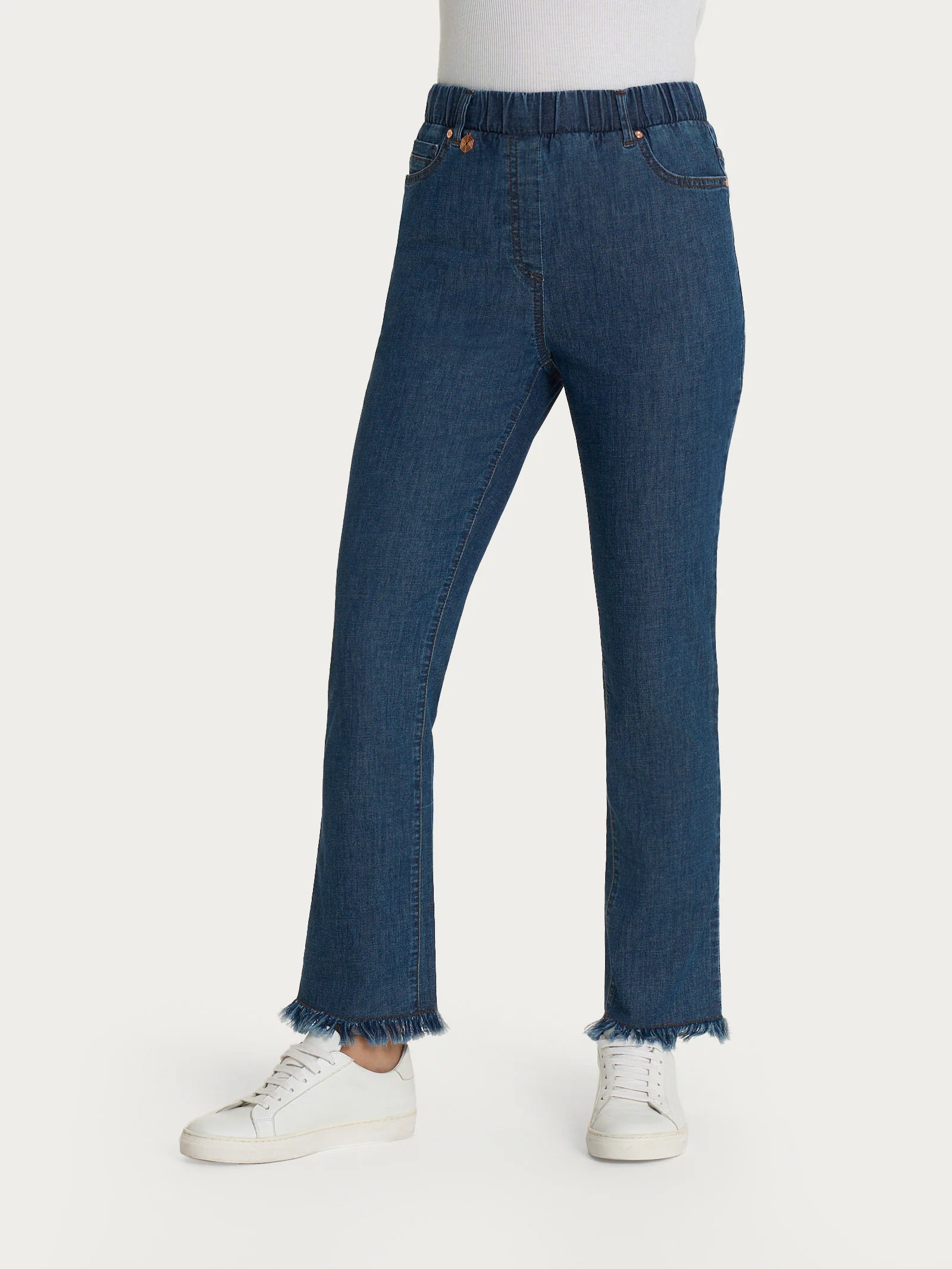 JEANS SFRANGIATO DRITTO CON TASCHE-RAGNO