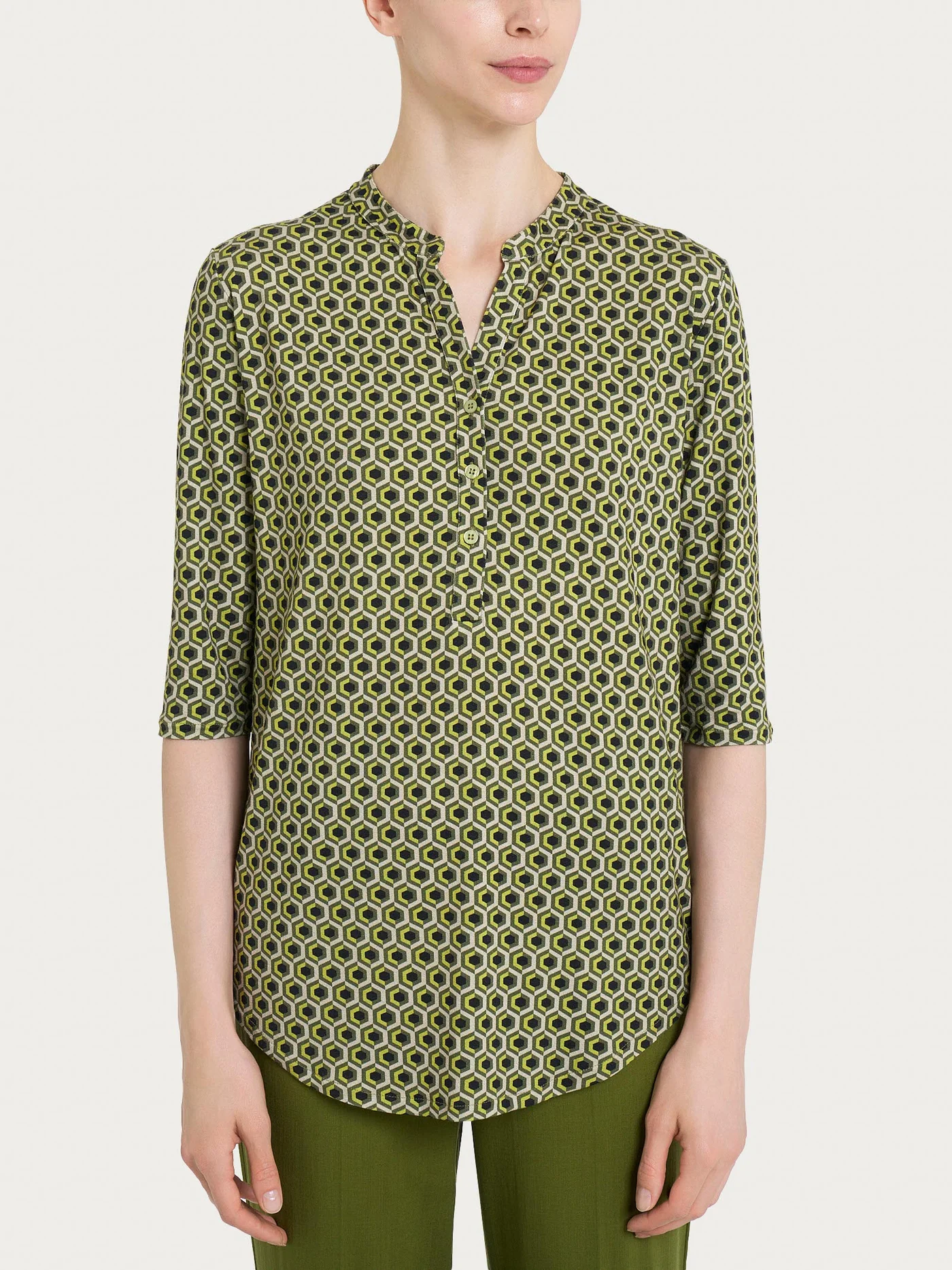 MAGLIA CON MANICA 3/4 IN JERSEY DI VISCOSA Crèpe-RAGNO