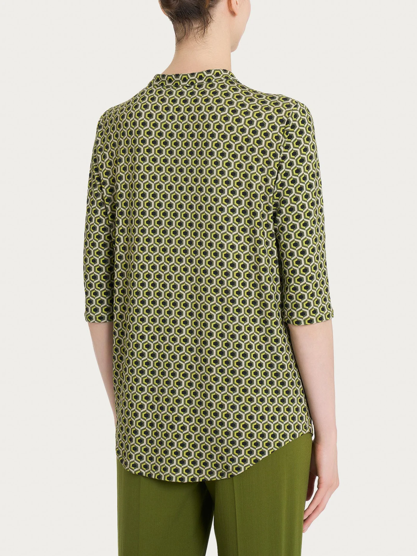 MAGLIA CON MANICA 3/4 IN JERSEY DI VISCOSA Crèpe-RAGNO - immagine 2