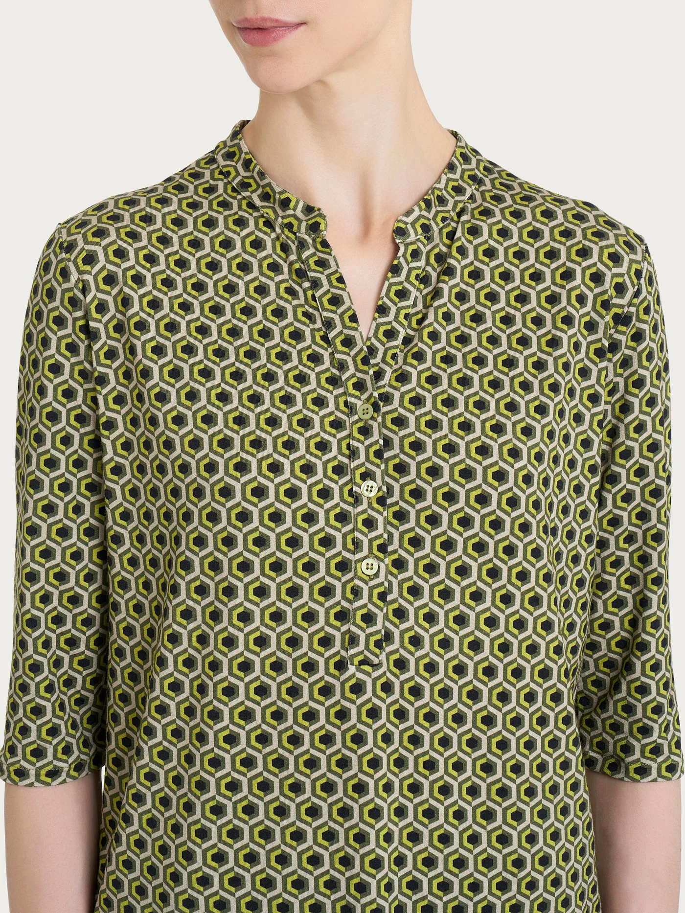 MAGLIA CON MANICA 3/4 IN JERSEY DI VISCOSA Crèpe-RAGNO - immagine 3