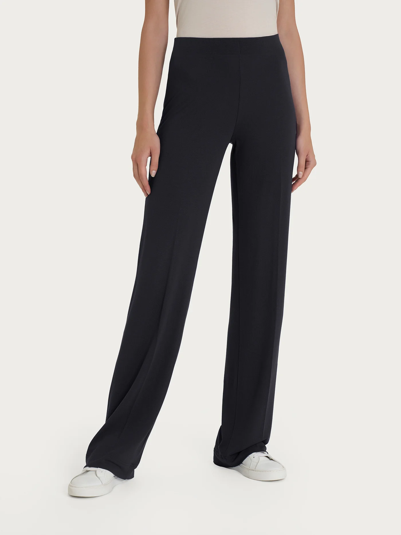 PANTALONE AMPIO IN JERSEY DI VISCOSA CREPE-RAGNO