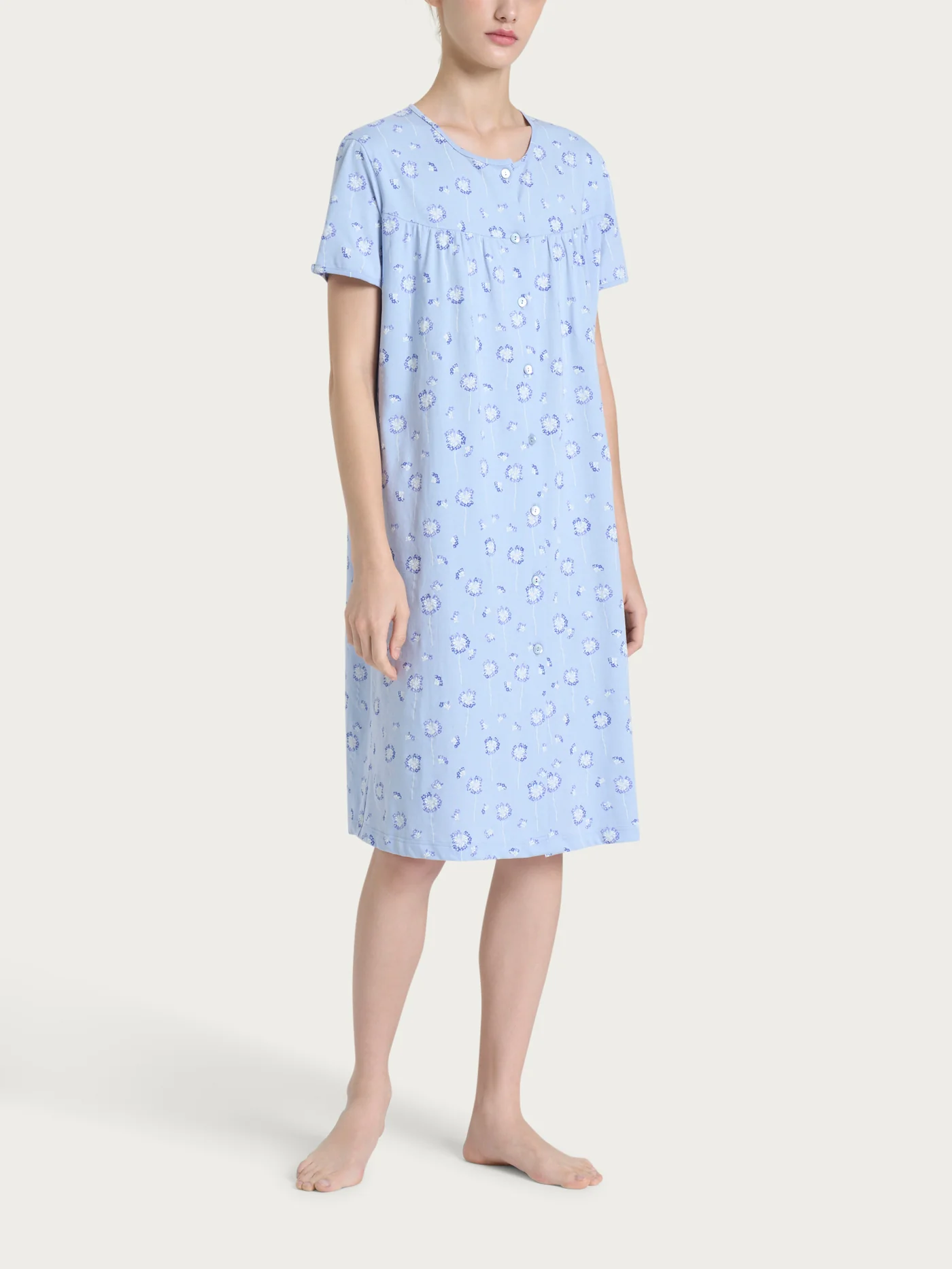 CAMICIA DA NOTTE APERTA M/C-RAGNO