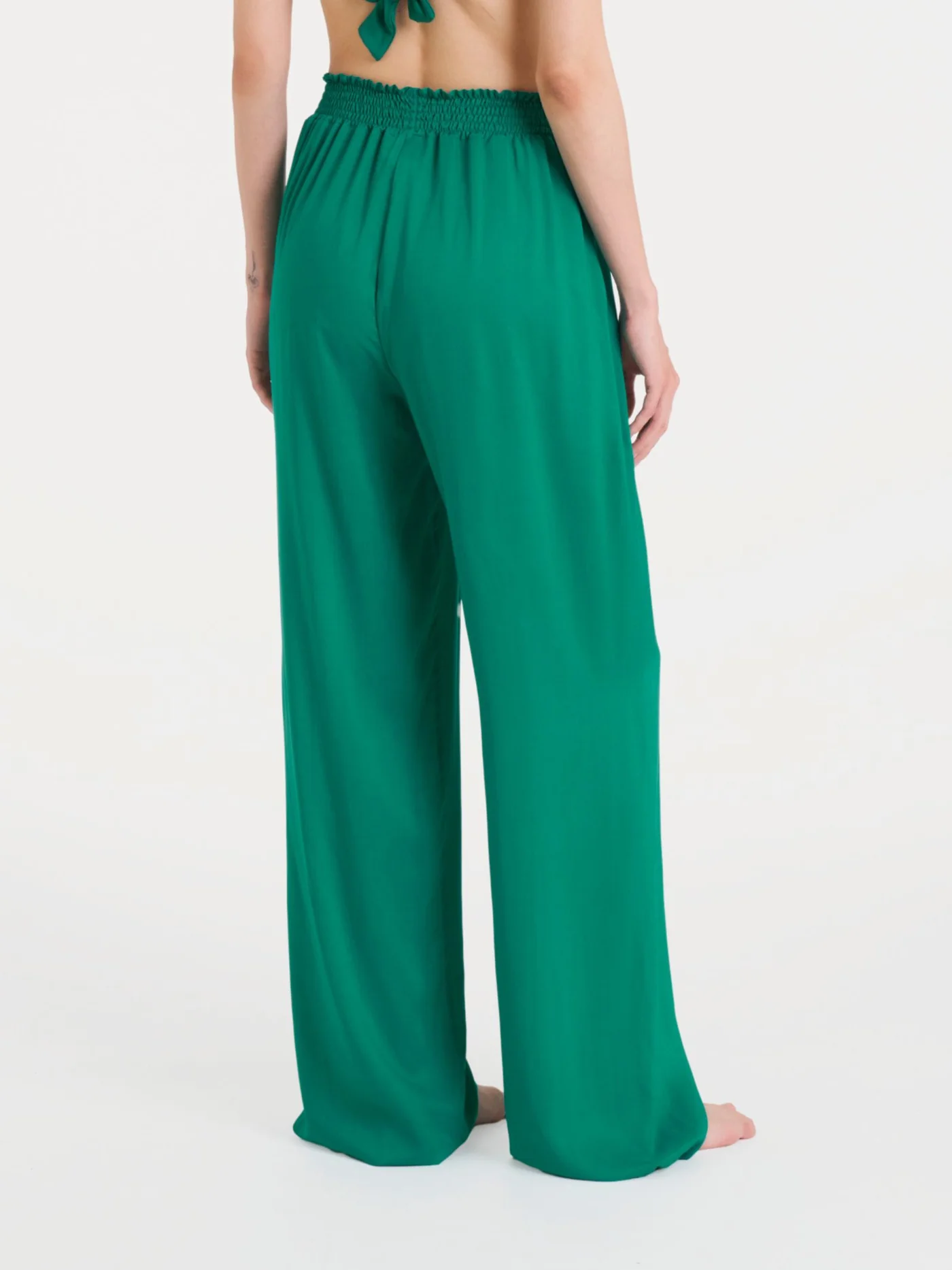 PANTALONE LARGO CON ARRICCIATURA-RAGNO - immagine 2