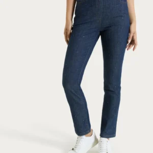 JEANS DRITTO CON TASCHE E STRASS-RAGNO(42/52)