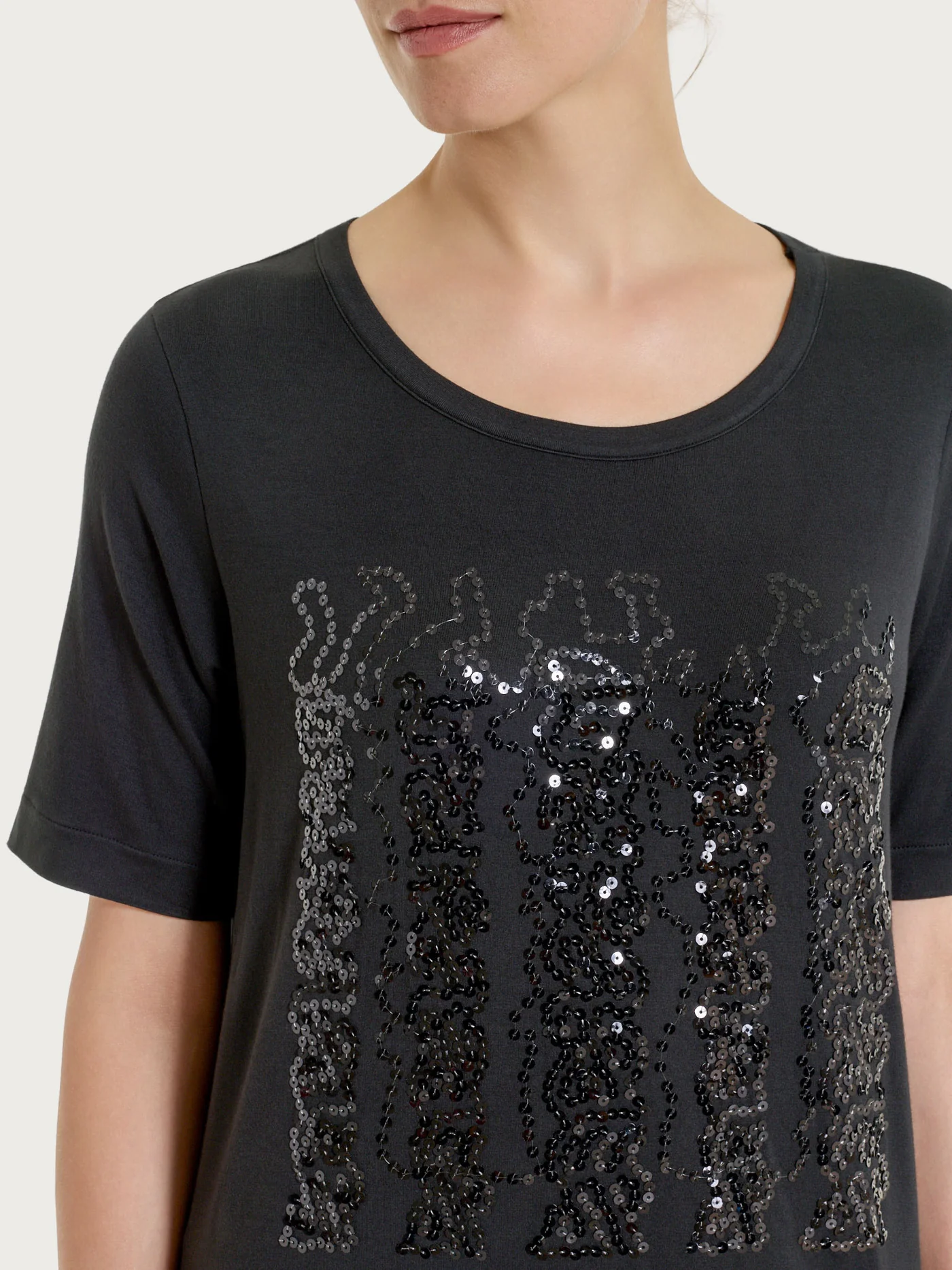 MAGLIETTA CON PAILLETTES(42/52)-RAGNO - immagine 3